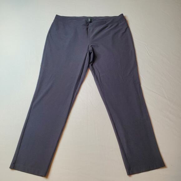 Eileen Fisher Womens Size L Stretch Crepe Slim Leg Pants Gray - Picture 4 of 8